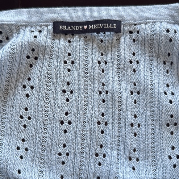 Brandy Melville Blue Cropped Cardigan Sweater - Picture 4 of 5